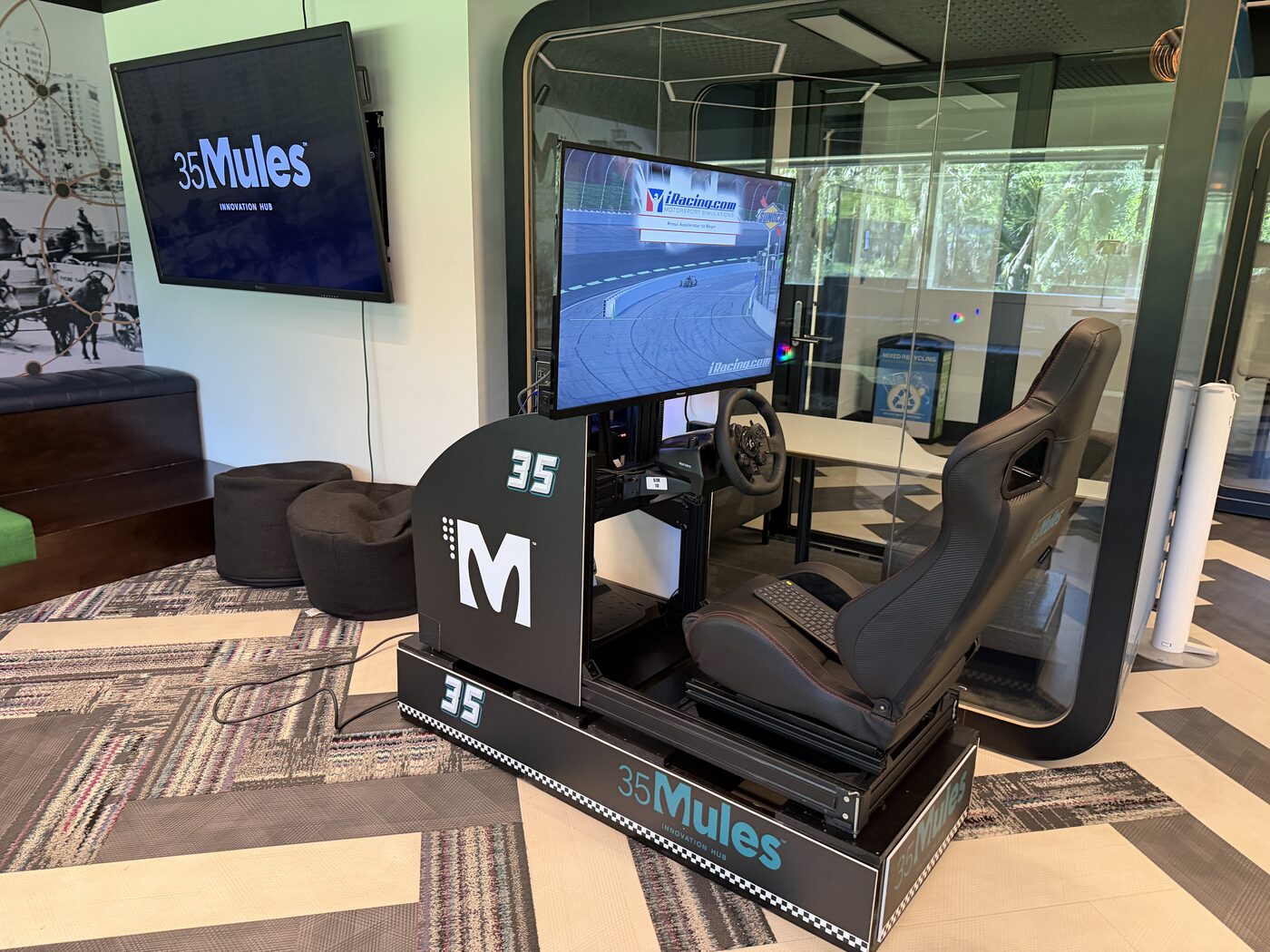 Custom-branded racing simulator build